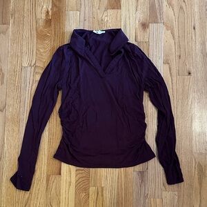 Madewell Side-Cinch Long-Sleeve Polo Top